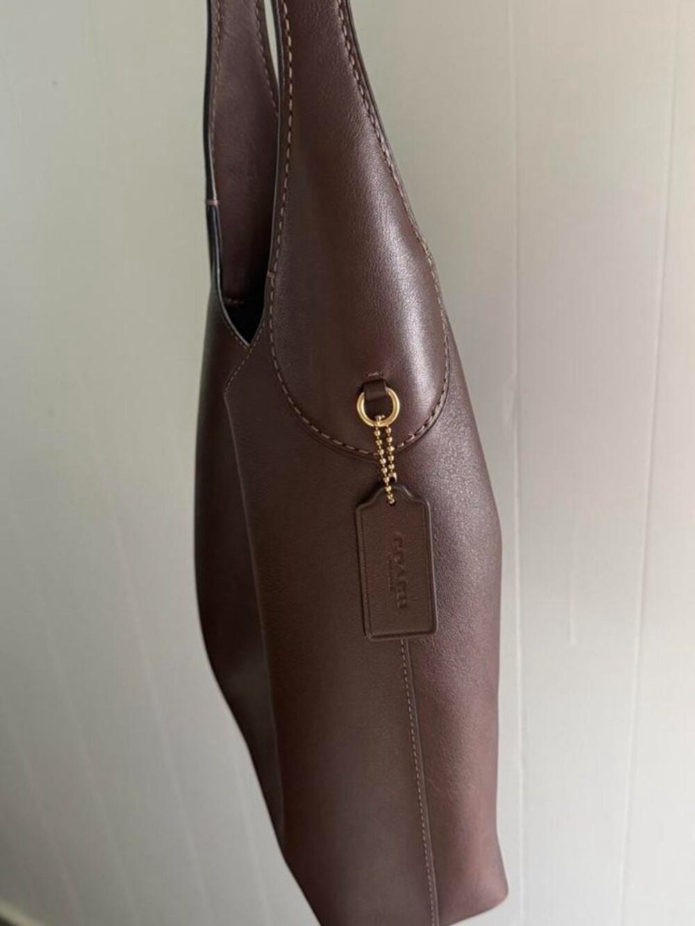 COACH Dark Brown Leather Hobo Shoulder Bag - Picture 3 of 5